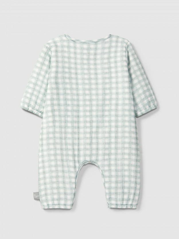 Printed gauze romper Printed gauze romper