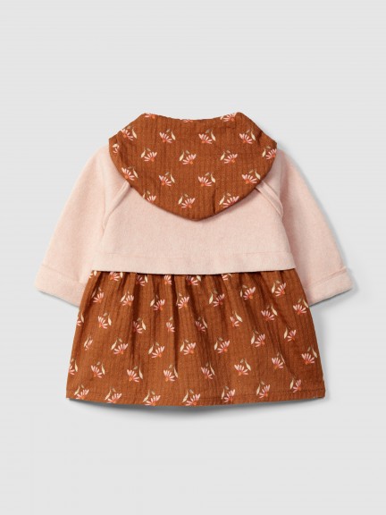 Fleece dress with flowers Fleece dress with flowers