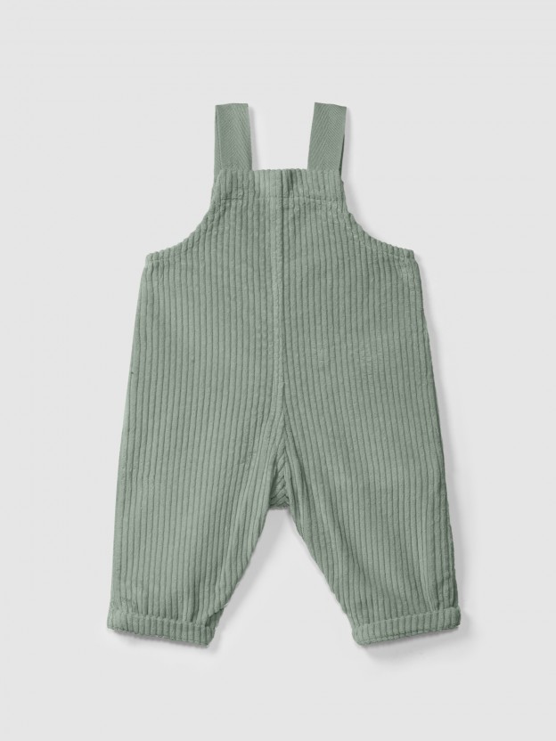 Ribbed velvet dungarees with pocket Ribbed velvet dungarees with pocket