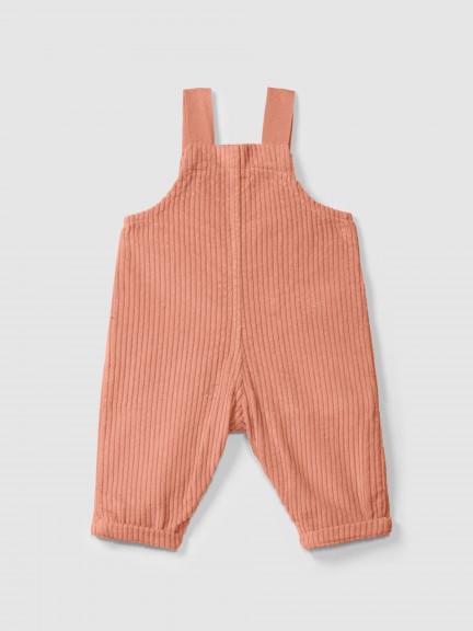 Ribbed velvet dungarees with heart pocket Ribbed velvet dungarees with heart pocket