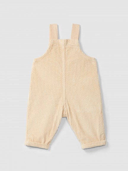 Ribbed velvet dungarees with heart pocket Ribbed velvet dungarees with heart pocket