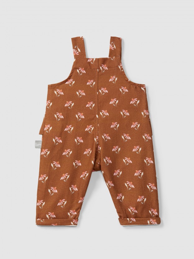 Floral dungarees with pockets
