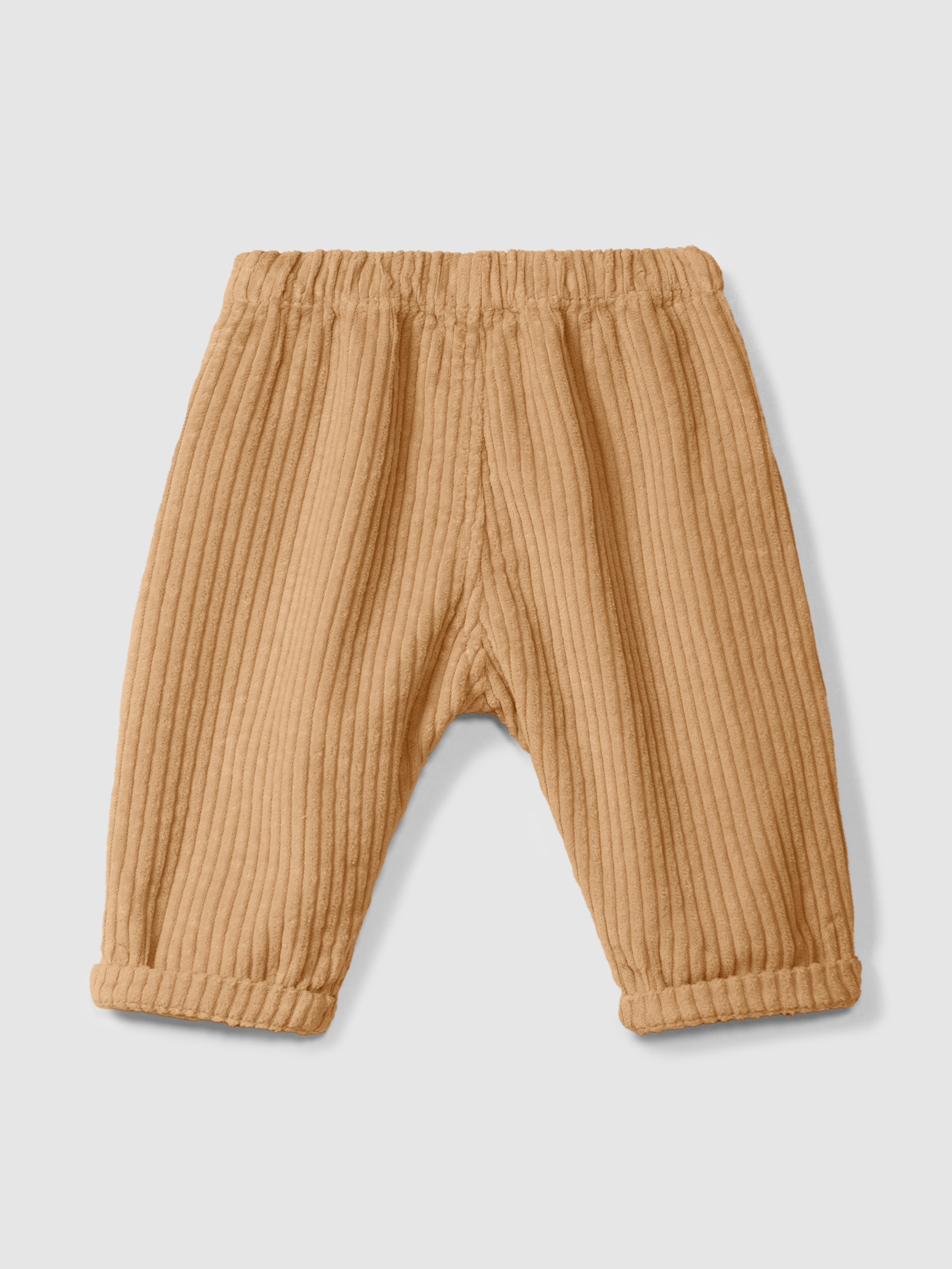 Pull-up pants in ribbed velvet with pocket