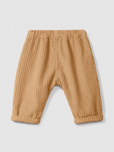Pull-up pants in ribbed velvet with pocket Pull-up pants in ribbed velvet with pocket