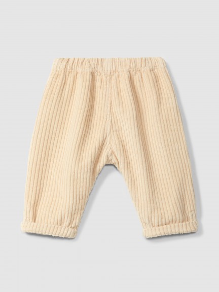 Pull-up pants in ribbed velvet with heart pocket Pull-up pants in ribbed velvet with heart pocket