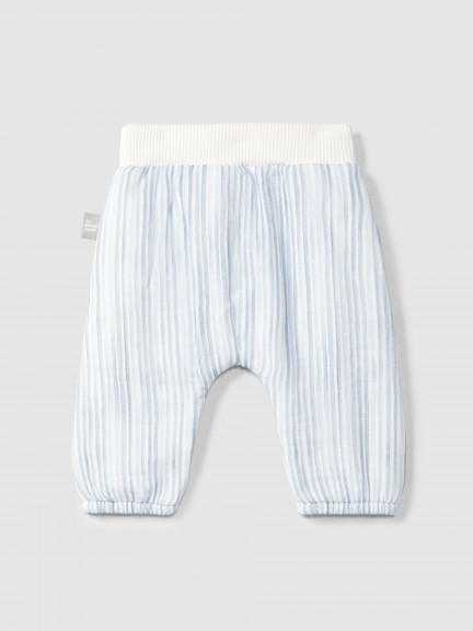 Pull-up pants in printed gauze Pull-up pants in printed gauze