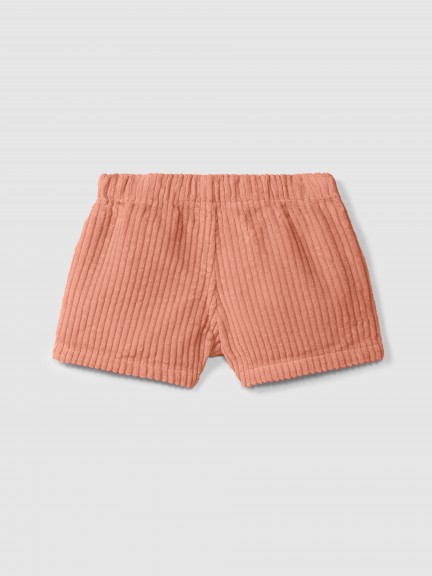 Pull-up shorts in ribbed velvet with heart pocket Pull-up shorts in ribbed velvet with heart pocket