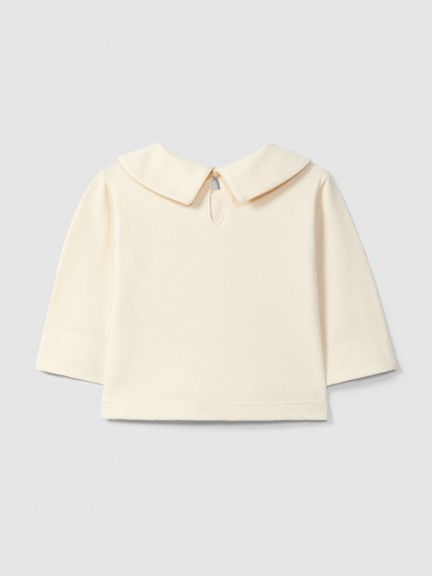 Longsleeve with collar embroidered flowers Longsleeve with collar embroidered flowers