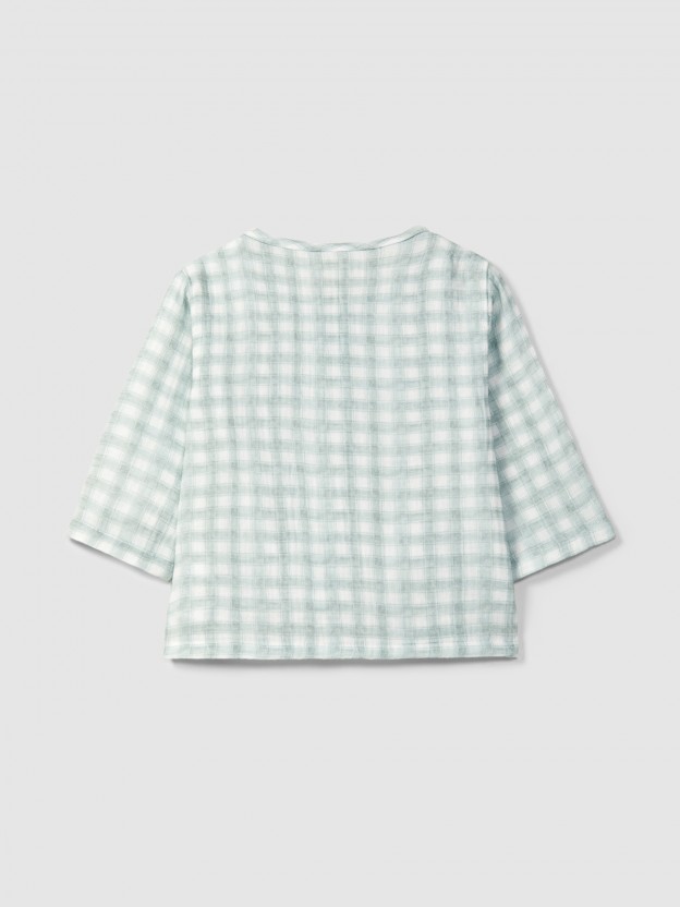 Printed gauze shirt