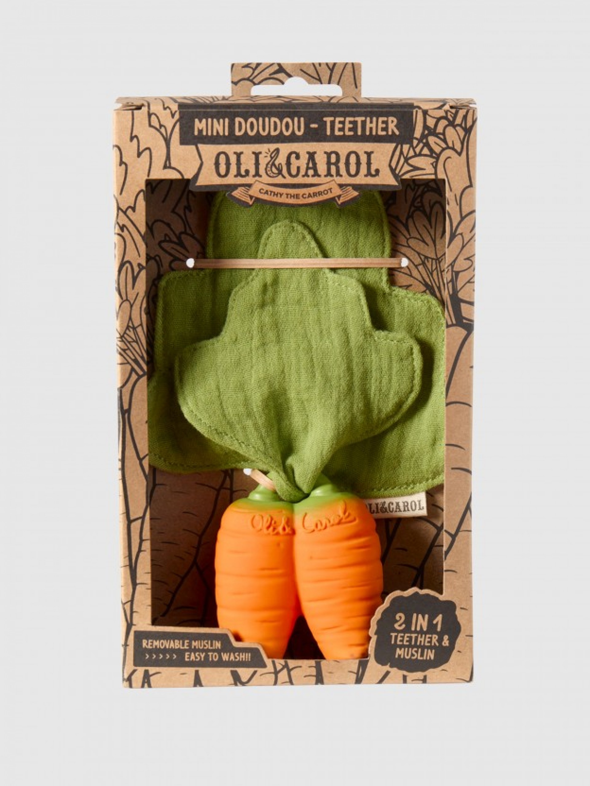 Cathy the Carrot Mini Doudou-Teether Oli&Carol