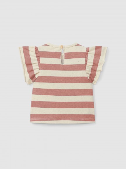 Striped T-shirt ruffled sleeves Striped T-shirt ruffled sleeves