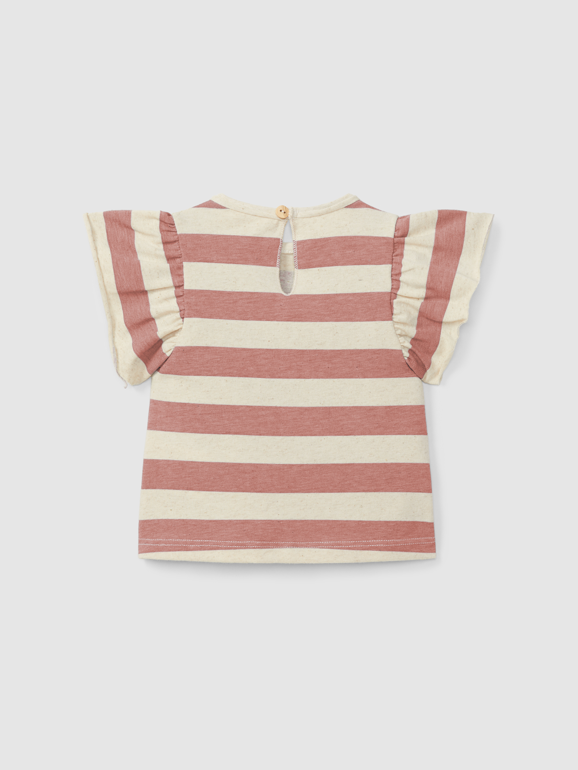 Striped T-shirt ruffled sleeves