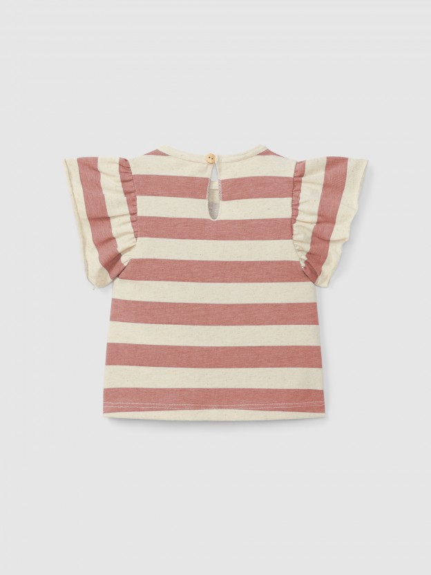 Striped T-shirt ruffled sleeves Striped T-shirt ruffled sleeves