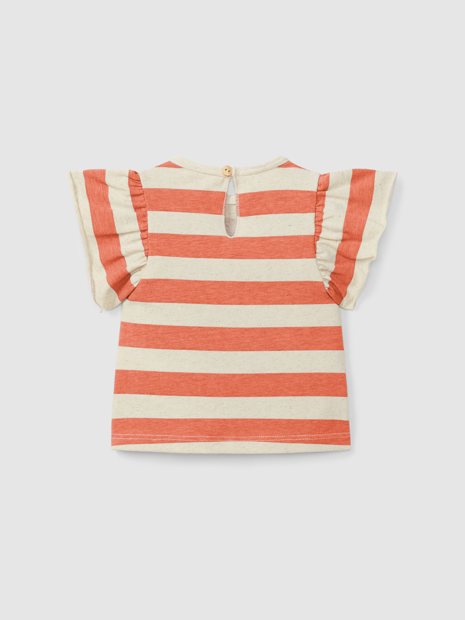 Striped T-shirt ruffled sleeves