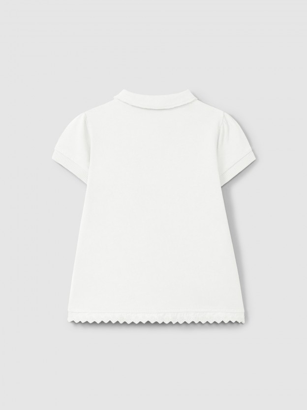 Plain jersey dress with embroidered details Plain jersey dress with embroidered details