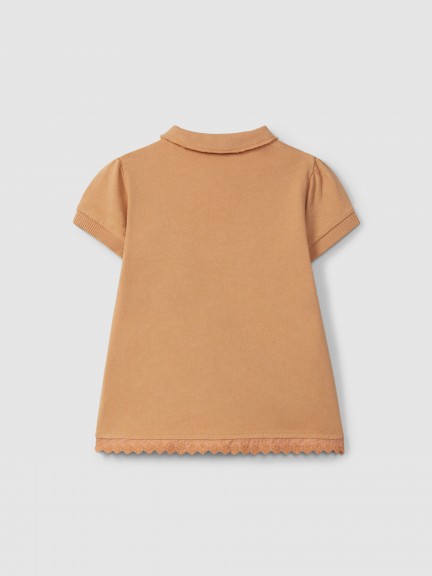 Plain jersey dress with embroidered details Plain jersey dress with embroidered details