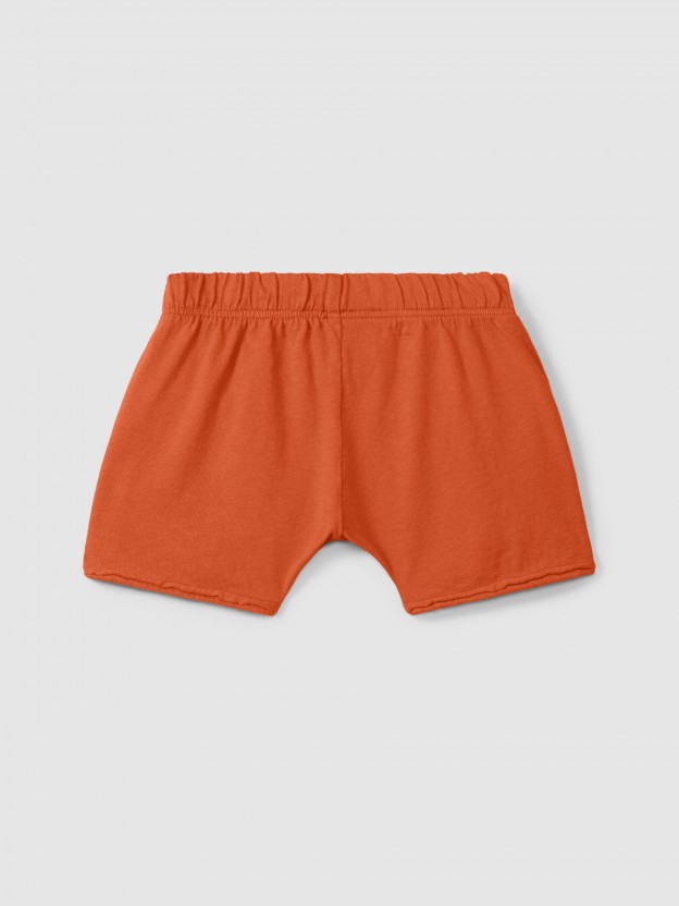 Pull-up shorts in plain jersey