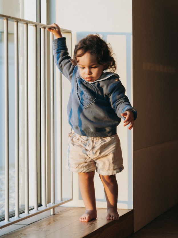 Pull-up shorts in ribbed velvet with heart pocket Pull-up shorts in ribbed velvet with heart pocket