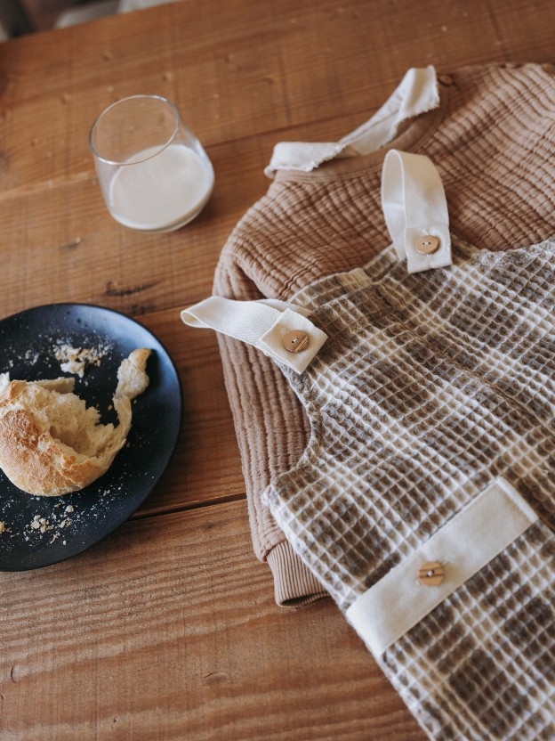 Dungarees in waffle weave Dungarees in waffle weave