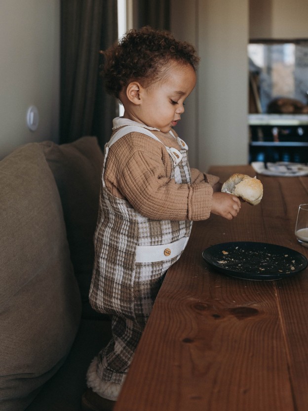 Dungarees in waffle weave Dungarees in waffle weave