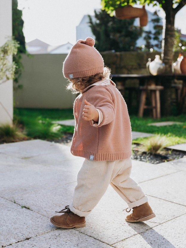 Ribbed velvet dungarees with heart pocket