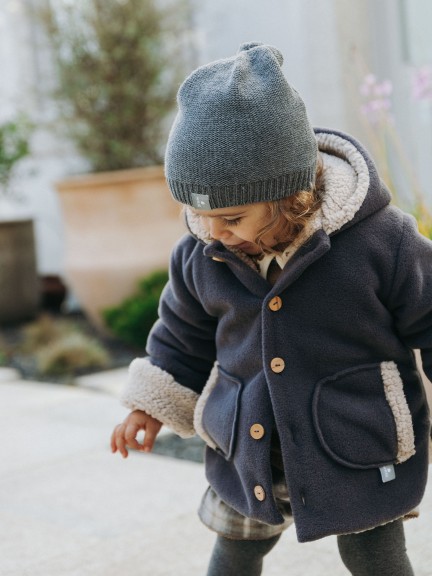 Fleece hooded jacket