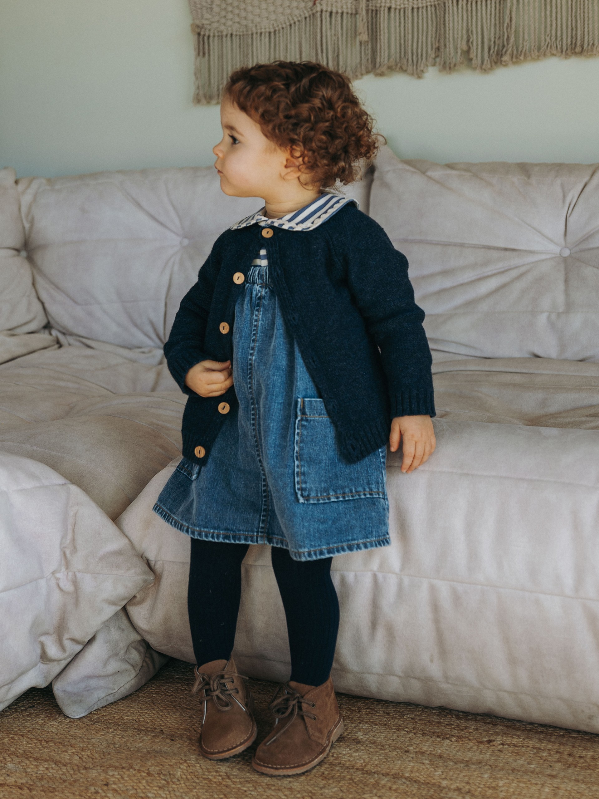 Pinafore in organic cotton denim