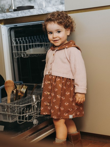 Fleece dress with flowers