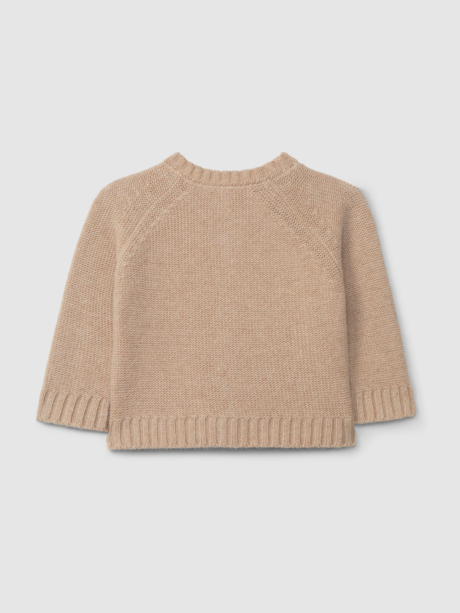 Knitted cardigan with a round neck