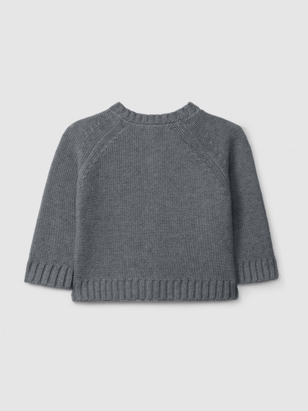 Knitted cardigan with a round neck Knitted cardigan with a round neck