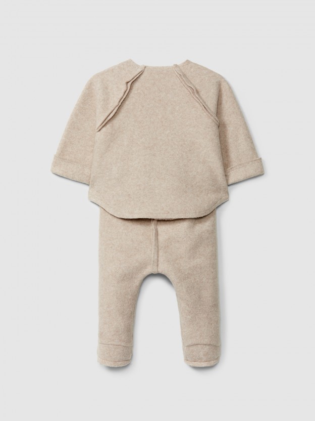 Two-piece set in organic cotton fleece Two-piece set in organic cotton fleece