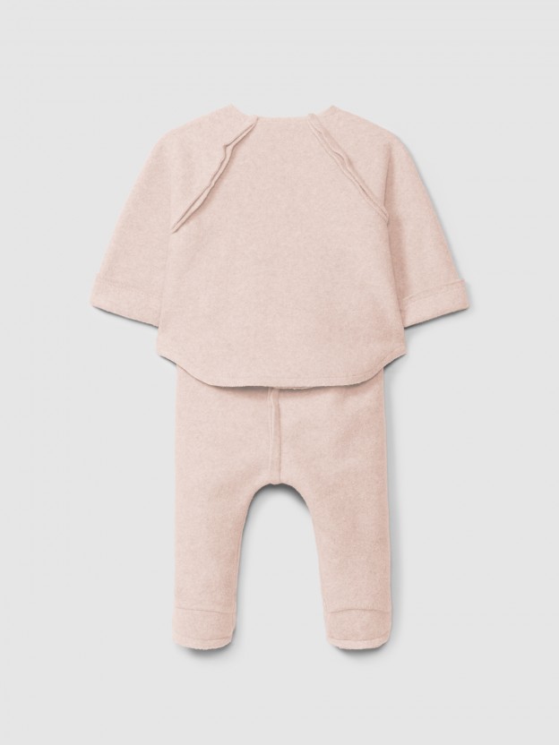 Two-piece set in organic cotton fleece Two-piece set in organic cotton fleece