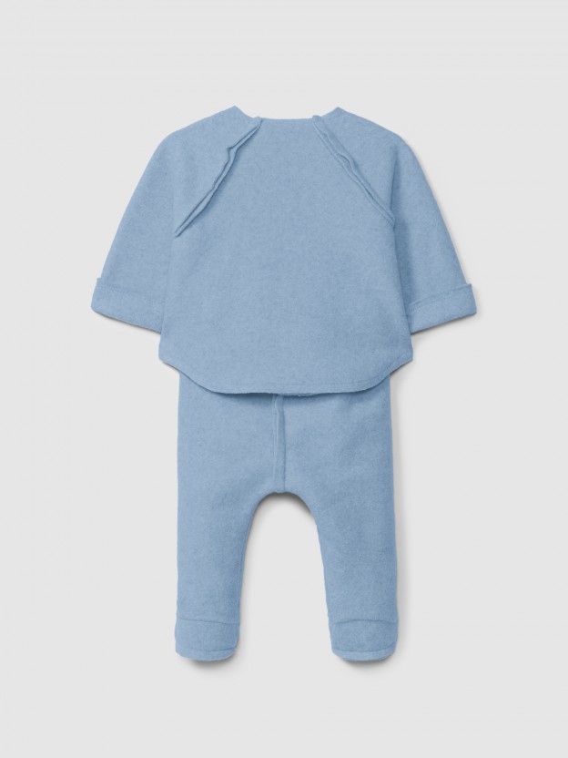 Two-piece set in organic cotton fleece Two-piece set in organic cotton fleece