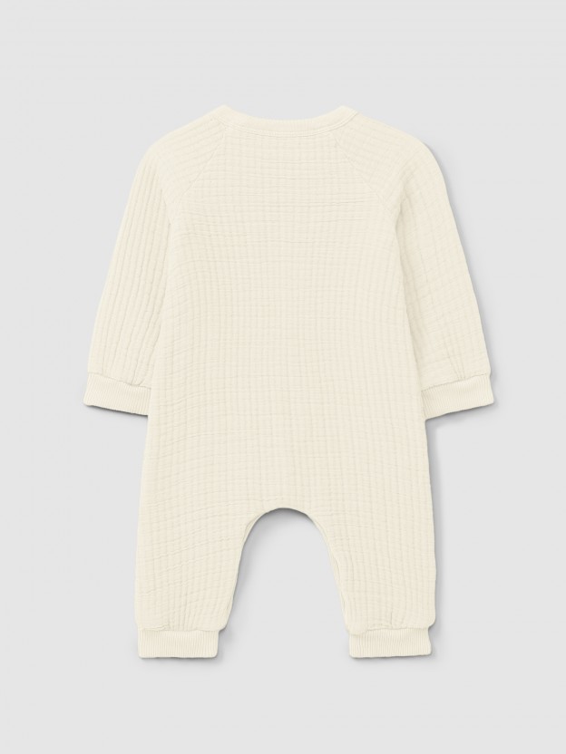 Double gauze romper with cotton padding Double gauze romper with cotton padding
