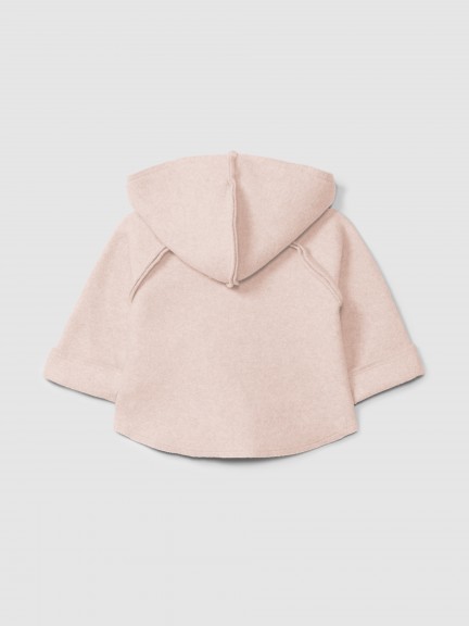 Hooded jacket in organic cotton fleece Hooded jacket in organic cotton fleece