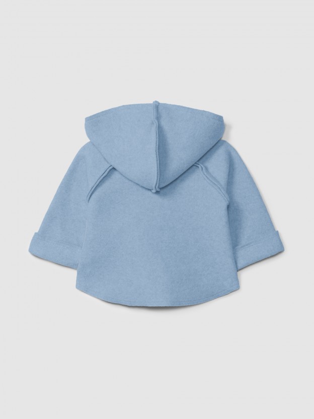 Hooded jacket in organic cotton fleece Hooded jacket in organic cotton fleece