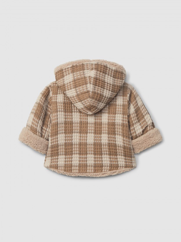Jacket waffle weave with hood Jacket waffle weave with hood