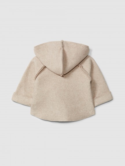 Hooded jacket in organic cotton fleece Hooded jacket in organic cotton fleece