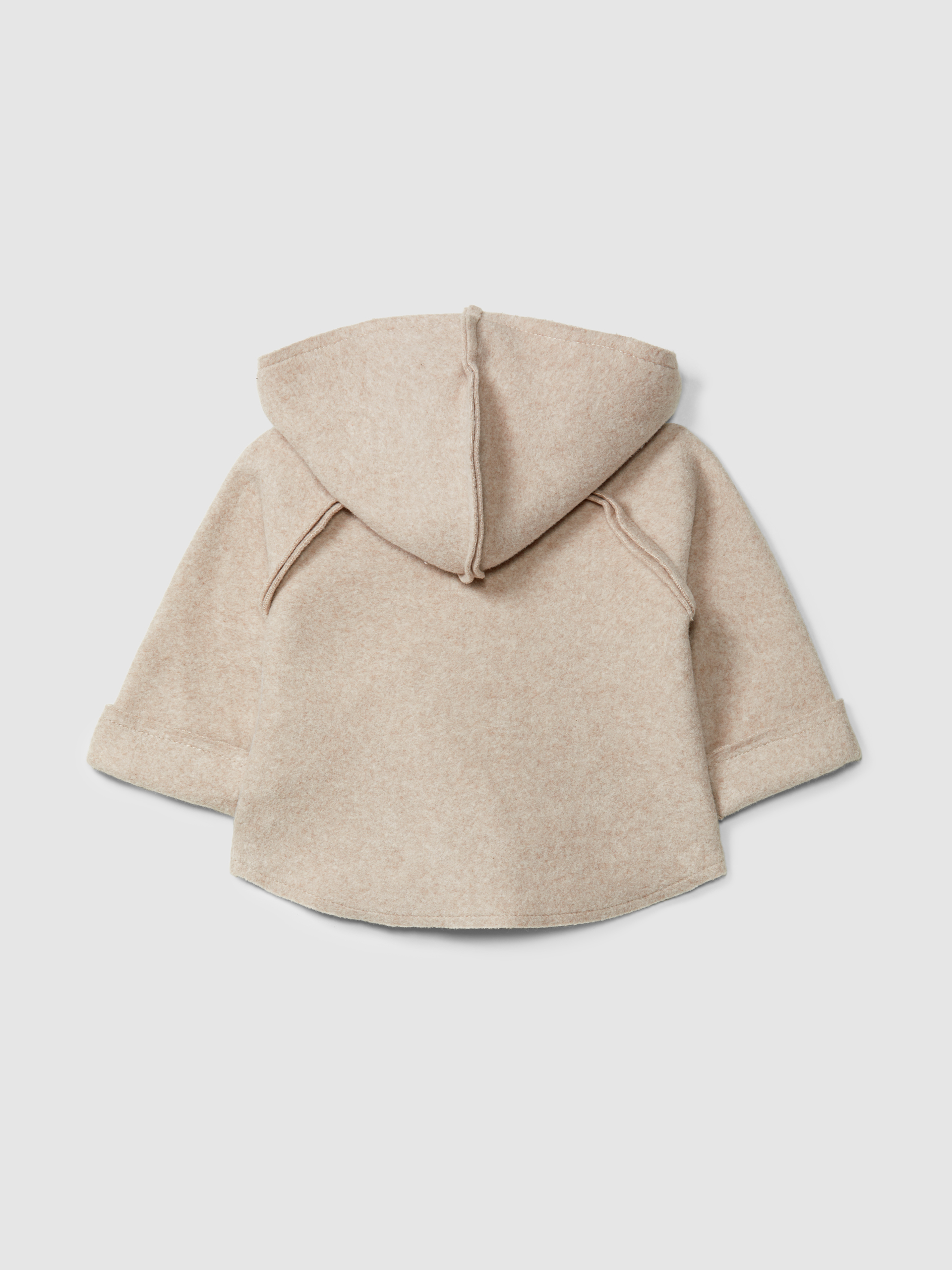 Hooded jacket in organic cotton fleece