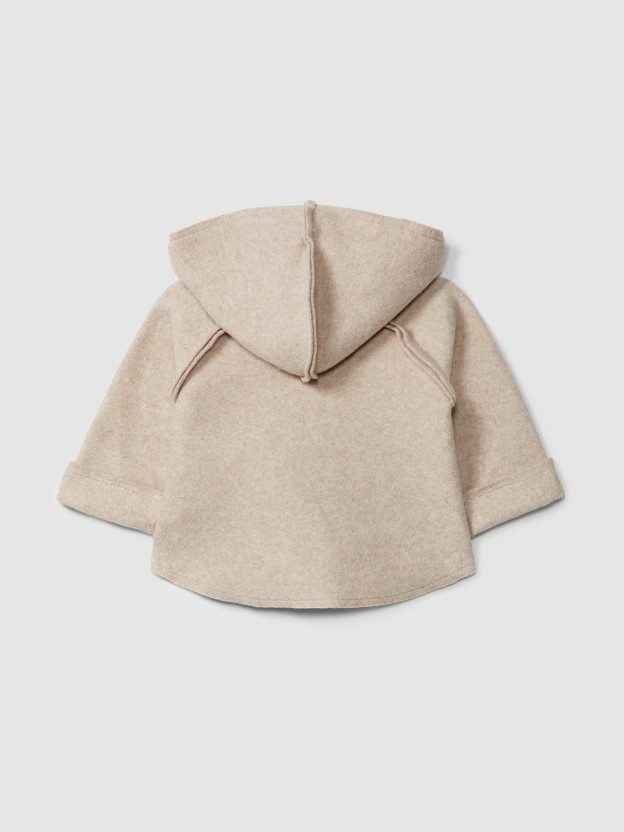 Hooded jacket in organic cotton fleece Hooded jacket in organic cotton fleece