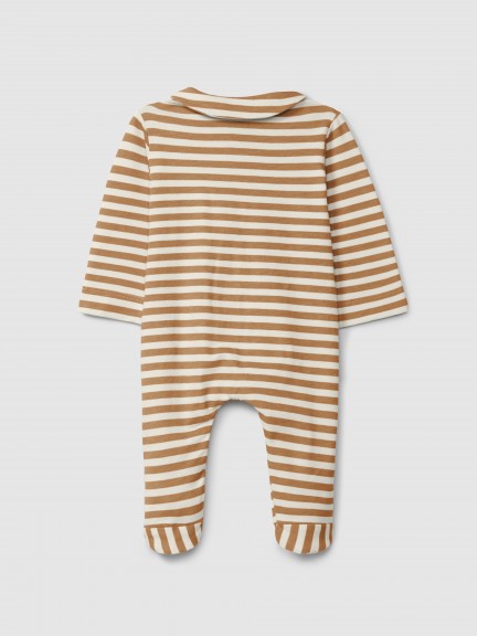 Striped romper with peter-pan collar Striped romper with peter-pan collar