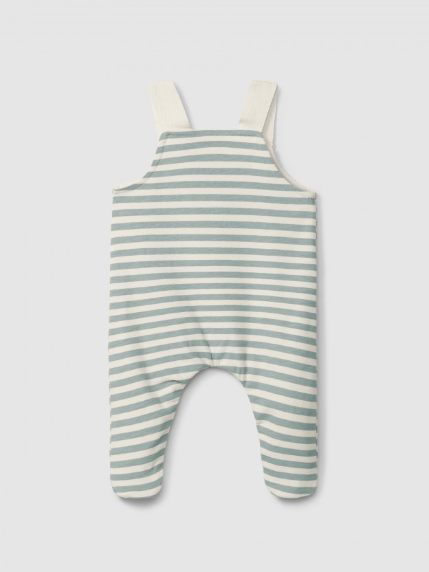 Striped dungarees with pocket Striped dungarees with pocket