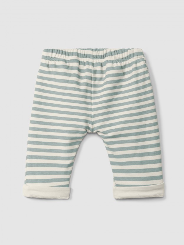 Pull-up striped pants Pull-up striped pants