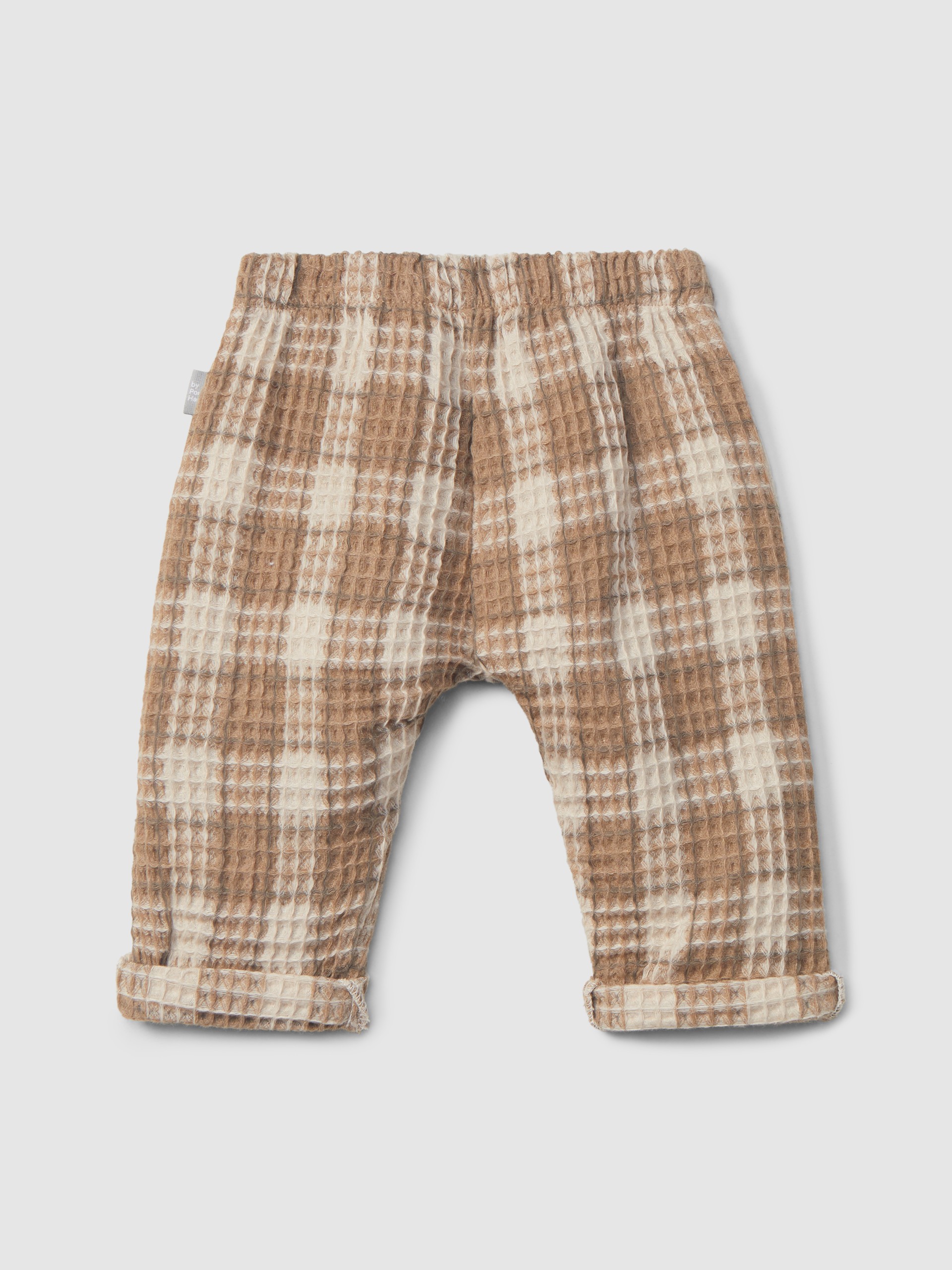 Pull-up pants in waffle weave