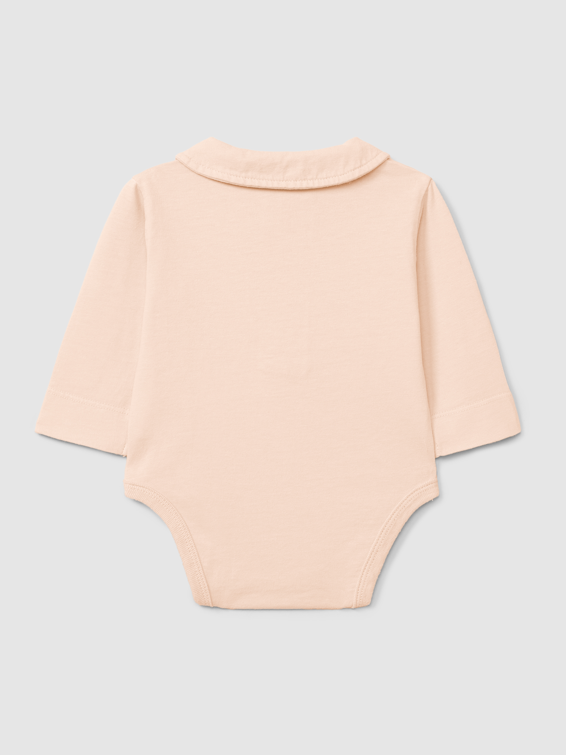 Organic cotton plain bodysuit with peter-pan collar