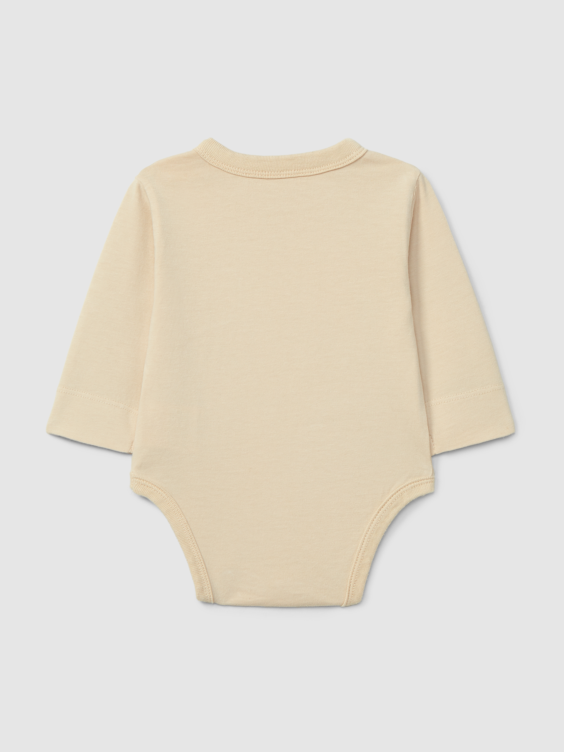 Organic cotton collarless bodysuit with pocket