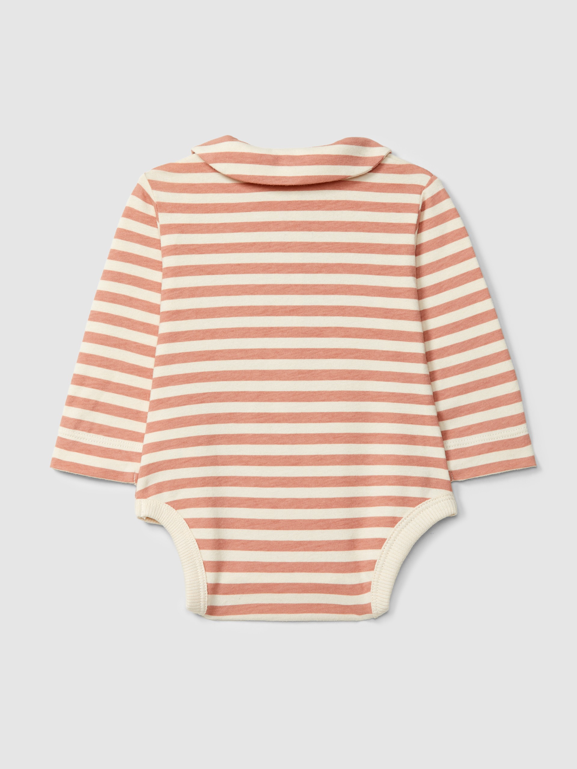 Striped bodysuit with peter-pan collar