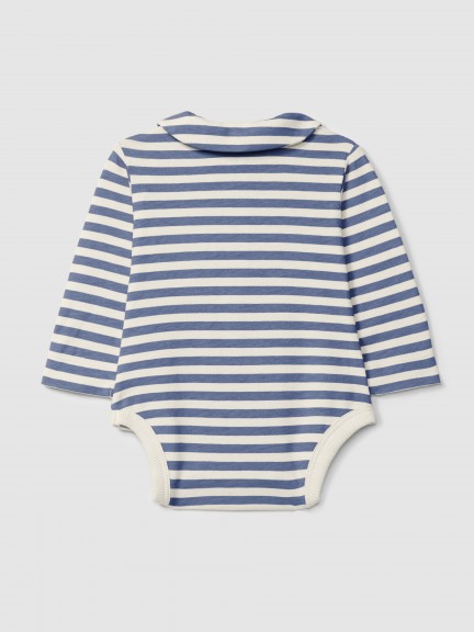 Body a rayas con cuello peter-pan Body a rayas con cuello peter-pan