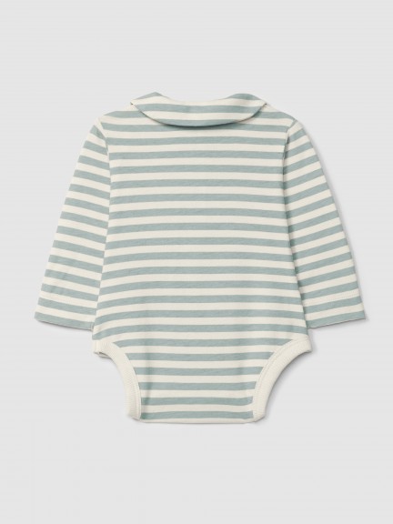 Striped bodysuit with peter-pan collar Striped bodysuit with peter-pan collar