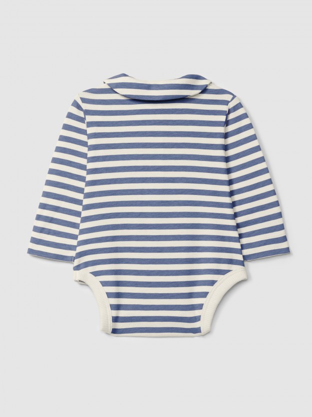 Striped bodysuit with peter-pan collar Striped bodysuit with peter-pan collar